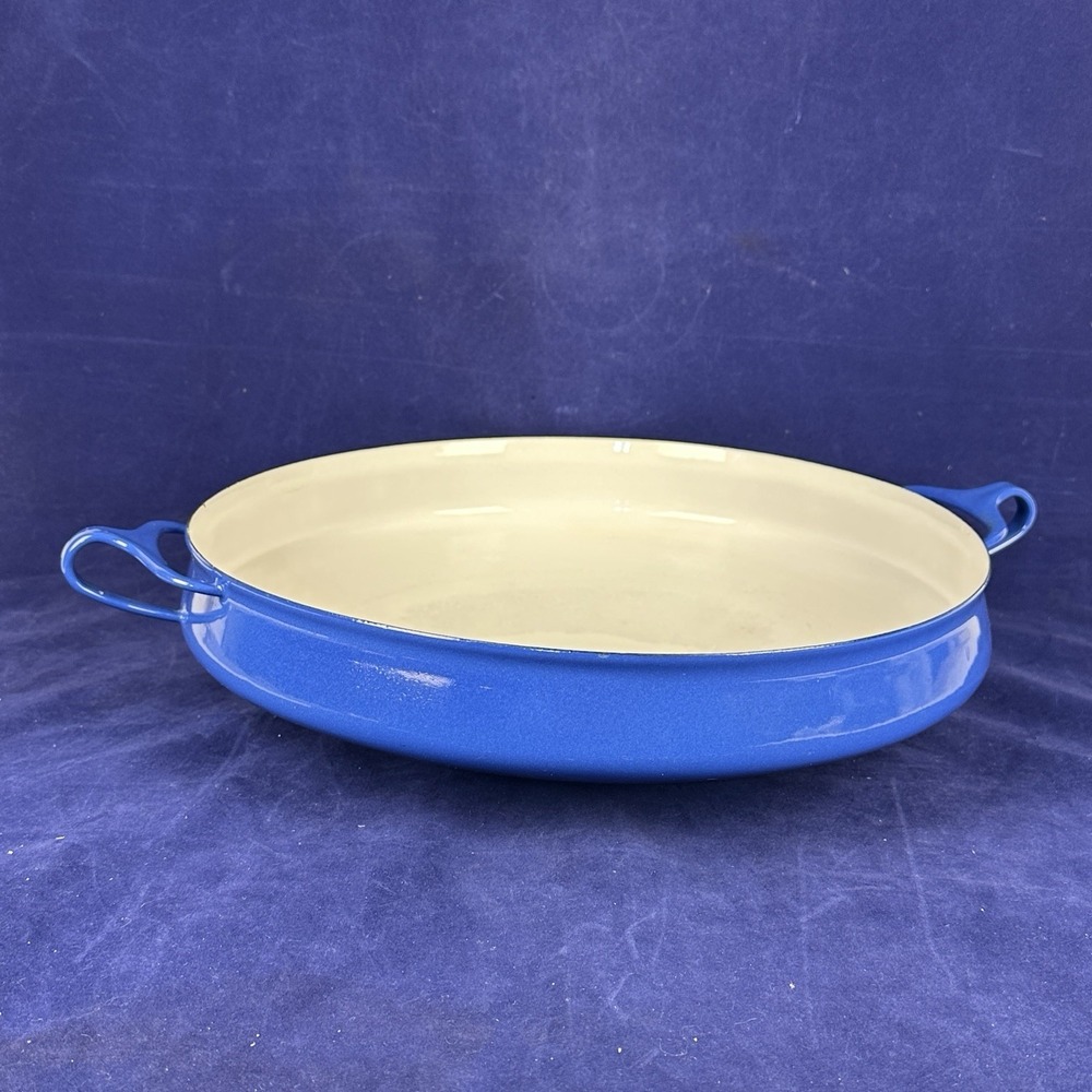 Vintage MCM DANSK Kobenstyle Cobalt Blue Large 17" Paella Pan FRANCE